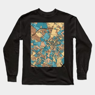 Lexington Map Pattern in Mid Century Pastel Long Sleeve T-Shirt